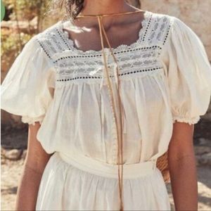 Doen Cream Lace Anneth Blouse